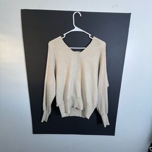 Hippie Rose Cream V-Neck Sweater